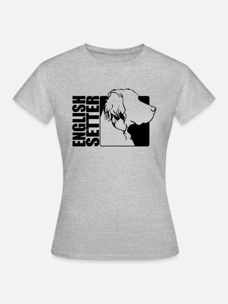 English Setter Profil Hunde Hund Wilsigns - Dame-T-shirt - grå meleret
