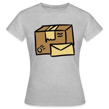 Poste mail Colis Lettre Distribution package letter - T-shirt Femme - gris chiné - Devant - AI Model Female 172 dark (172cm)