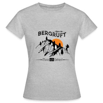 La montagne devient randonneurs - T-shirt Femme - gris chiné - Devant - AI Model Female 172 dark (172cm)