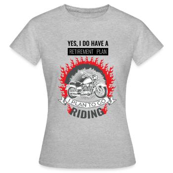 Dire de retraite pour motards motards - T-shirt Femme - gris chiné - Devant - AI Model Female 172 dark (172cm)