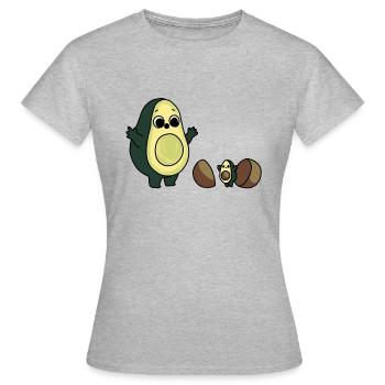 Avocat avec Baby Clipart - T-shirt Femme - gris chiné - Devant - AI Model Female 172 dark (172cm)