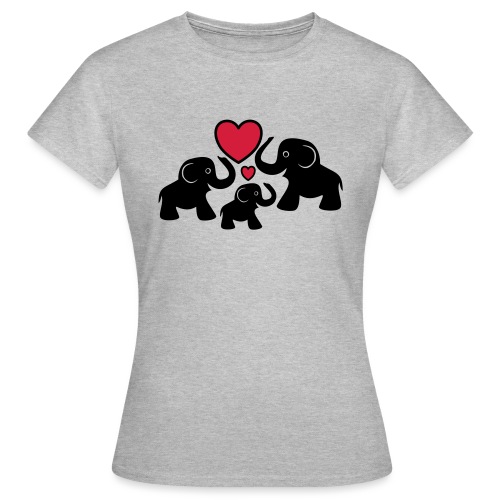 Zu dritt Elefanten Familie Mama Papa Baby Herz - Frauen T-Shirt