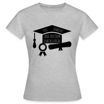 Masterabschluss Master Studium Abschluss - Frauen T-Shirt - Grau meliert - Vorne - AI Model Female 172 dark (172cm)