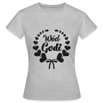 Wöd Godi beste Godi Taufpatin Österreich Taufe - Frauen T-Shirt - Grau meliert - Vorne - AI Model Female 172 dark (172cm)