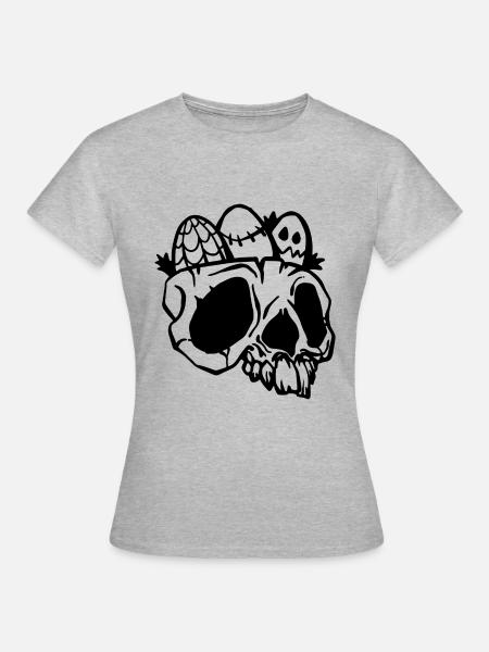 Eier im Schädel - Frauen T-Shirt - Grau meliert