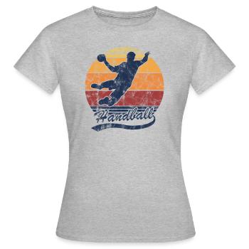 Handball Sprungwurf Handballspieler und Handballer - Frauen T-Shirt - Grau meliert - Vorne - AI Model Female 172 dark (172cm)