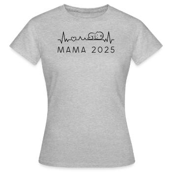 Je vais être maman 2025 Annonce des battements de cœur de bébé - T-shirt Femme - gris chiné - Devant - AI Model Female 172 dark (172cm)