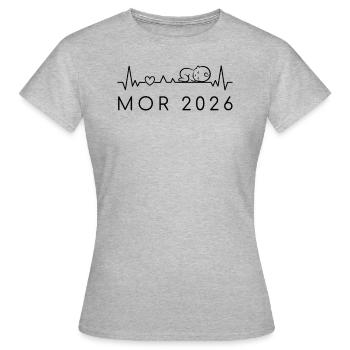 Maman 2026 Battement de cœur Grossesse Danois - T-shirt Femme - gris chiné - Devant - AI Model Female 172 dark (172cm)