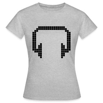 Headphones - Pixel - Frauen T-Shirt - Grau meliert - Vorne - AI Model Female 172 dark (172cm)