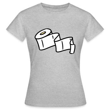 Toilet paper papier papier toilette - T-shirt Femme - gris chiné - Devant - AI Model Female 172 dark (172cm)