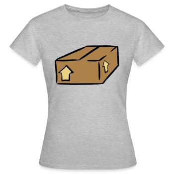 Paket Post Package Paquet - T-shirt Femme - gris chiné - Devant - AI Model Female 172 dark (172cm)