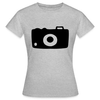 Appareil photo Appareil photo Appareil photo numérique - T-shirt Femme - gris chiné - Devant - AI Model Female 172 dark (172cm)