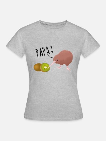 Kiwi Papa - Bist du's? - Frauen T-Shirt - Grau meliert