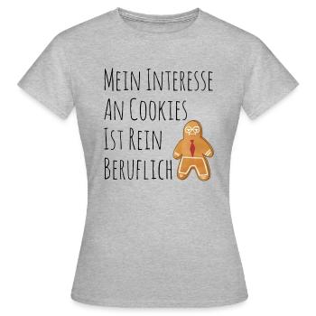 Lustig Datenschützer berufliche Cookies - Frauen T-Shirt - Grau meliert - Vorne - AI Model Female 172 dark (172cm)