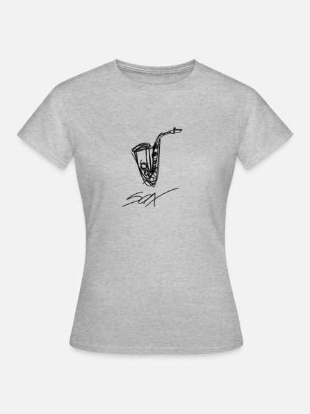 Saxophon - Frauen T-Shirt - Grau meliert