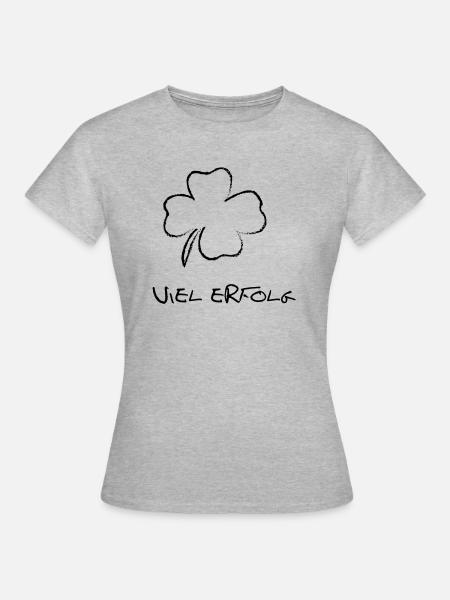 Kleeblatt Erfolg - Frauen T-Shirt - Grau meliert