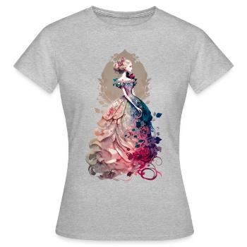 Lady Flower - Frauen T-Shirt - Grau meliert - Vorne - AI Model Female 172 dark (172cm)