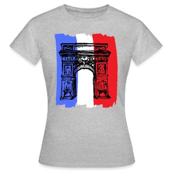 Arc de Triomphe - Frauen T-Shirt - Grau meliert - Vorne - AI Model Female 172 dark (172cm)