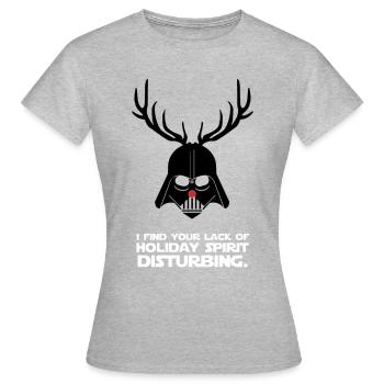 Weihnachtsmann Vader - Frauen T-Shirt - Grau meliert - Vorne - AI Model Female 172 dark (172cm)