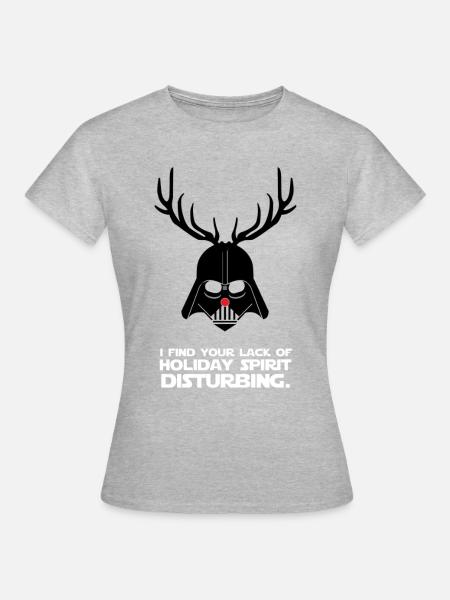 Weihnachtsmann Vader - Frauen T-Shirt - Grau meliert