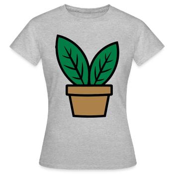Plante feuilles plant plan plan - T-shirt Femme - gris chiné - Devant - AI Model Female 172 dark (172cm)