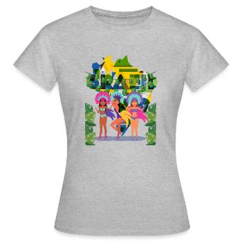 Brasilien Karneval Rio de Janeiro - Frauen T-Shirt - Grau meliert - Vorne - AI Model Female 172 dark (172cm)
