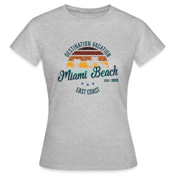 Destination Miami - T-shirt Femme - gris chiné - Devant - AI Model Female 172 dark (172cm)