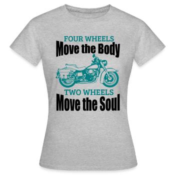 DEUX ROUES DÉPLACER LE SOUL! - T-shirt Femme - gris chiné - Devant - AI Model Female 172 dark (172cm)