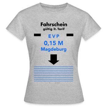 Fahrschein 1979 - Frauen T-Shirt - Grau meliert - Vorne - AI Model Female 172 dark (172cm)