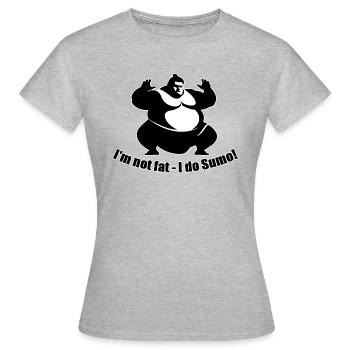 Ich bin nicht fett - Ich bin Sumoringer! - Frauen T-Shirt - Grau meliert - Vorne - AI Model Female 172 dark (172cm)