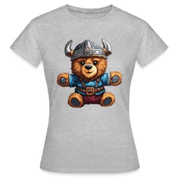 Ours en peluche / Peluche / Animal en peluche / Idée cadeau - T-shirt Femme - gris chiné - Devant - AI Model Female 172 dark (172cm)
