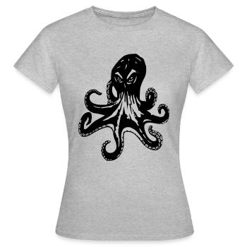 krake kraken calamar pieuvre pieuvre calamari fischer - T-shirt Femme - gris chiné - Devant - AI Model Female 172 dark (172cm)