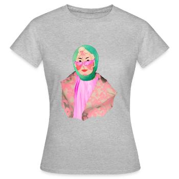Lady in Pink - Frauen T-Shirt - Grau meliert - Vorne - AI Model Female 172 dark (172cm)