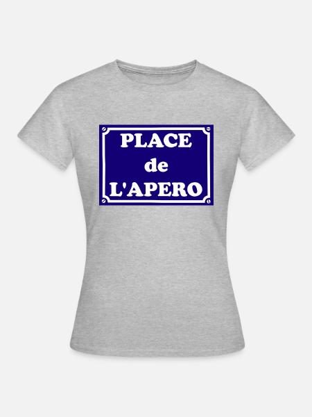 Platte anstelle der Aperitif - Frauen T-Shirt - Grau meliert