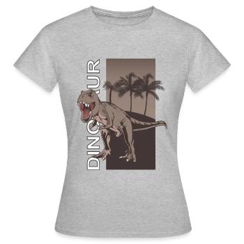Dino Dinosaurs Dinosaur - Frauen T-Shirt - Grau meliert - Vorne - AI Model Female 172 dark (172cm)