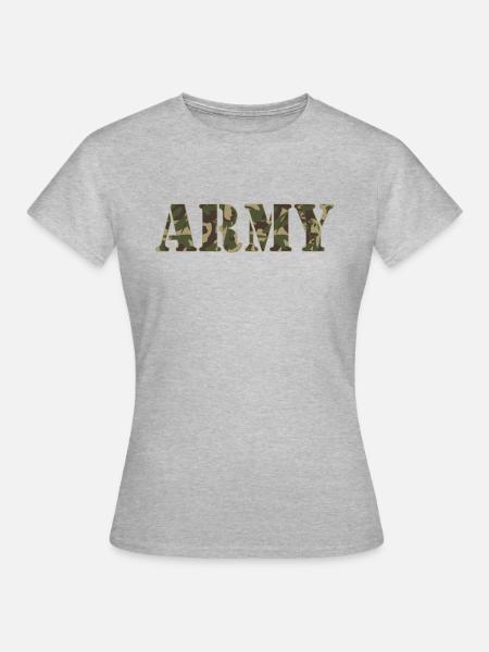 Armee Camouflage Muster - Frauen T-Shirt - Grau meliert