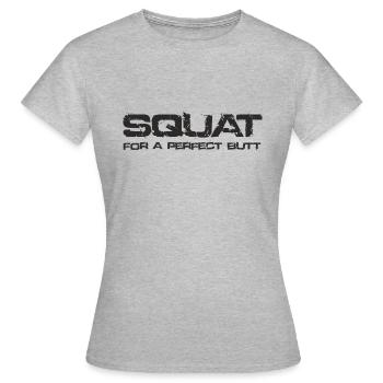 SQUAT pour un bout parfait - T-shirt Femme - gris chiné - Devant - AI Model Female 172 dark (172cm)