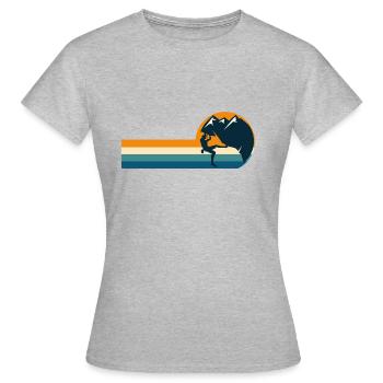 Kletterwand Klettern Sportklettern - Frauen T-Shirt - Grau meliert - Vorne - AI Model Female 172 dark (172cm)