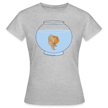 Goldfish in fishbowl - Women's T-Shirt - heather grey - Front - AI Model Female 172 dark (172cm)