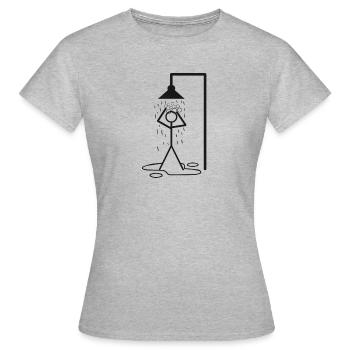 Shower Stick figure - Women's T-Shirt - heather grey - Front - AI Model Female 172 dark (172cm)