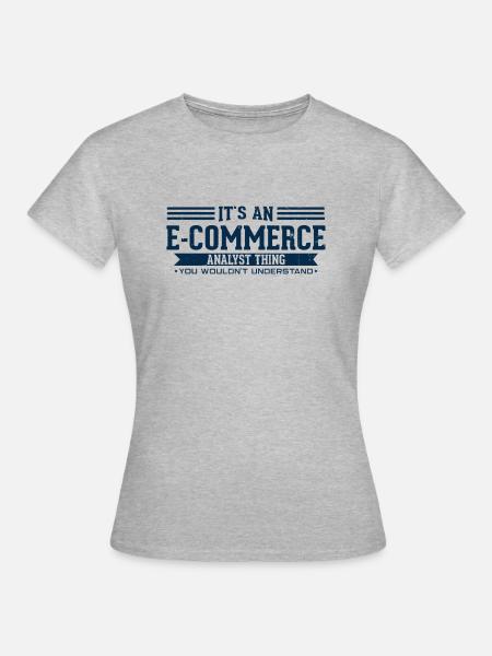 E-Commerce - Frauen T-Shirt - Grau meliert