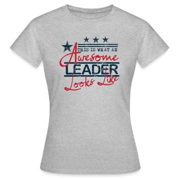 Leader - T-shirt Femme - gris chiné - Devant - AI Model Female 172 dark (172cm)