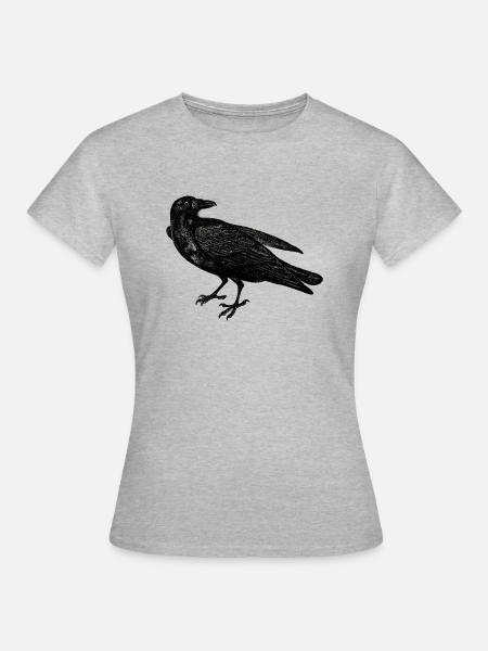 Crow raven lovers distressed - Women's T-Shirt - heather grey