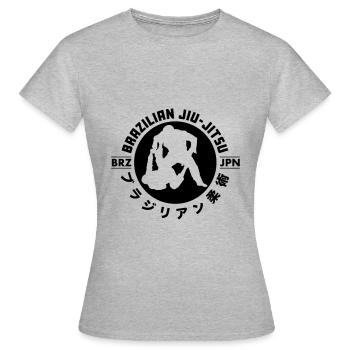 BJJ Brazilian Jiu-Jitsu - Frauen T-Shirt - Grau meliert - Vorne - AI Model Female 172 dark (172cm)
