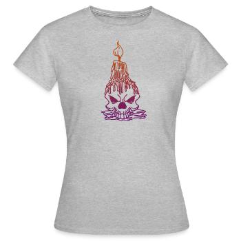 coloré tête de mort skull - T-shirt Femme - gris chiné - Devant - AI Model Female 172 dark (172cm)