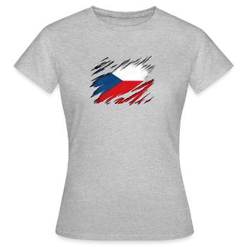 Tschechische Flagge - Frauen T-Shirt - Grau meliert - Vorne - AI Model Female 172 dark (172cm)