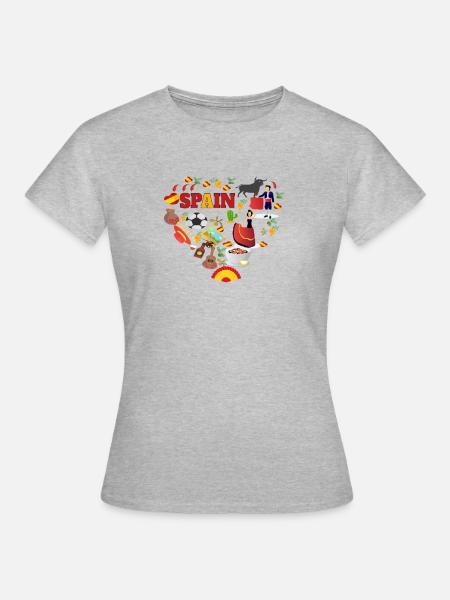 Spanien Spanische Geschenke - Frauen T-Shirt - Grau meliert
