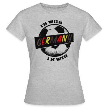 Équipe nationale de football Je suis avec l’Allemagne - T-shirt Femme - gris chiné - Devant - AI Model Female 172 dark (172cm)
