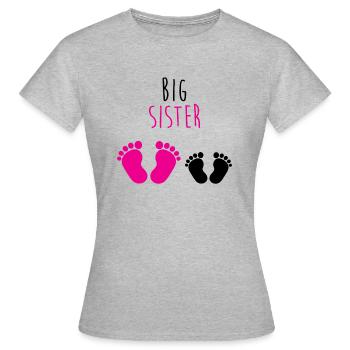 Grande soeur grande soeur bébé famille - T-shirt Femme - gris chiné - Devant - AI Model Female 172 dark (172cm)