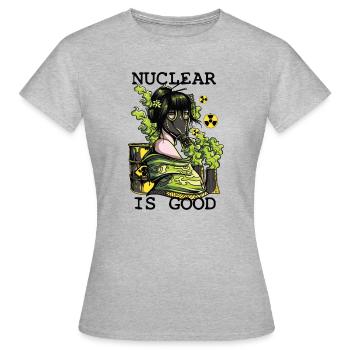 Fille radioactive nucléaire - T-shirt Femme - gris chiné - Devant - AI Model Female 172 dark (172cm)